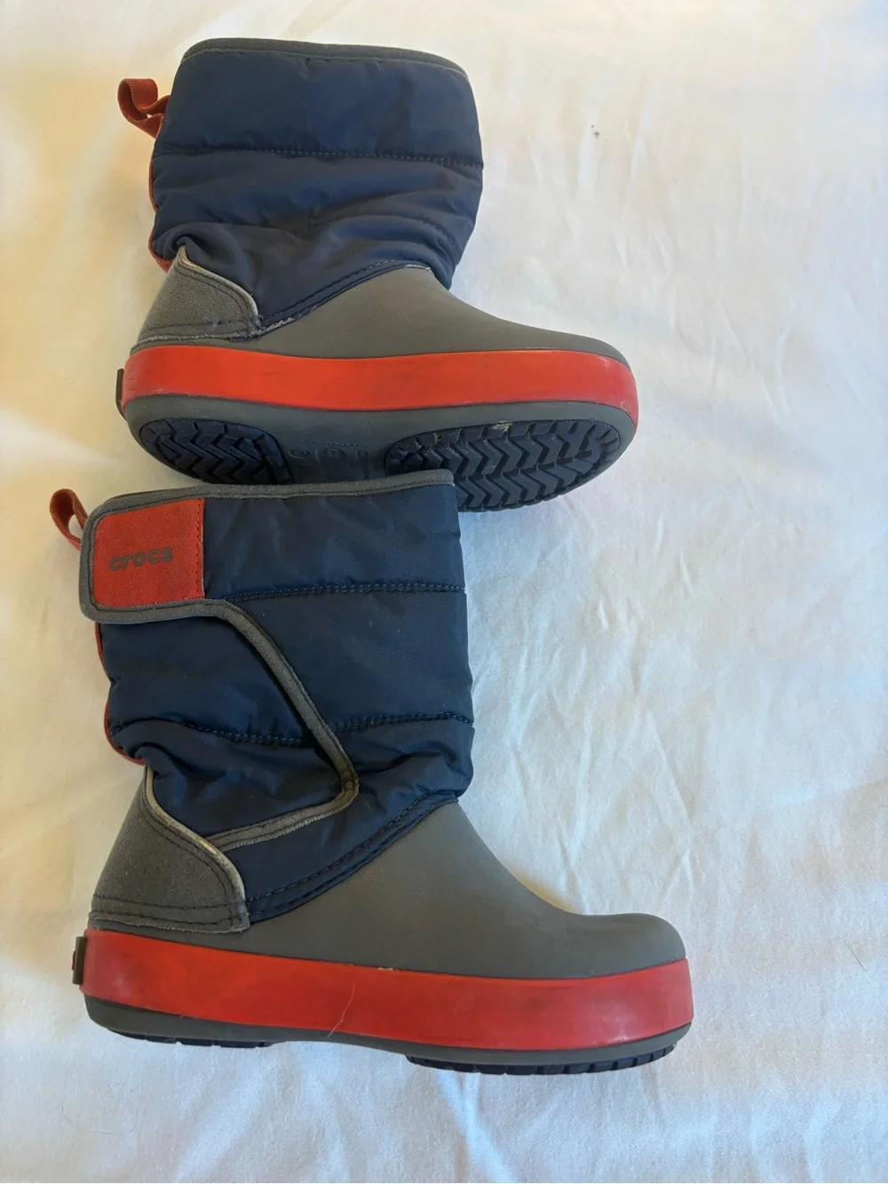 CROCS blue and orange Casual kids snow boots